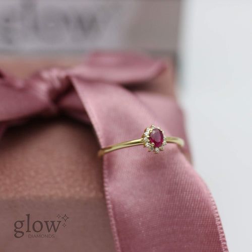 Glow prsten sa rubinom i brilijantima 11045