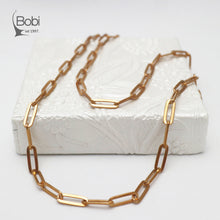 Load image into Gallery viewer, Srebrna ogrlica &quot;paperclip necklace&quot; sa rozegold pozlatom ls090